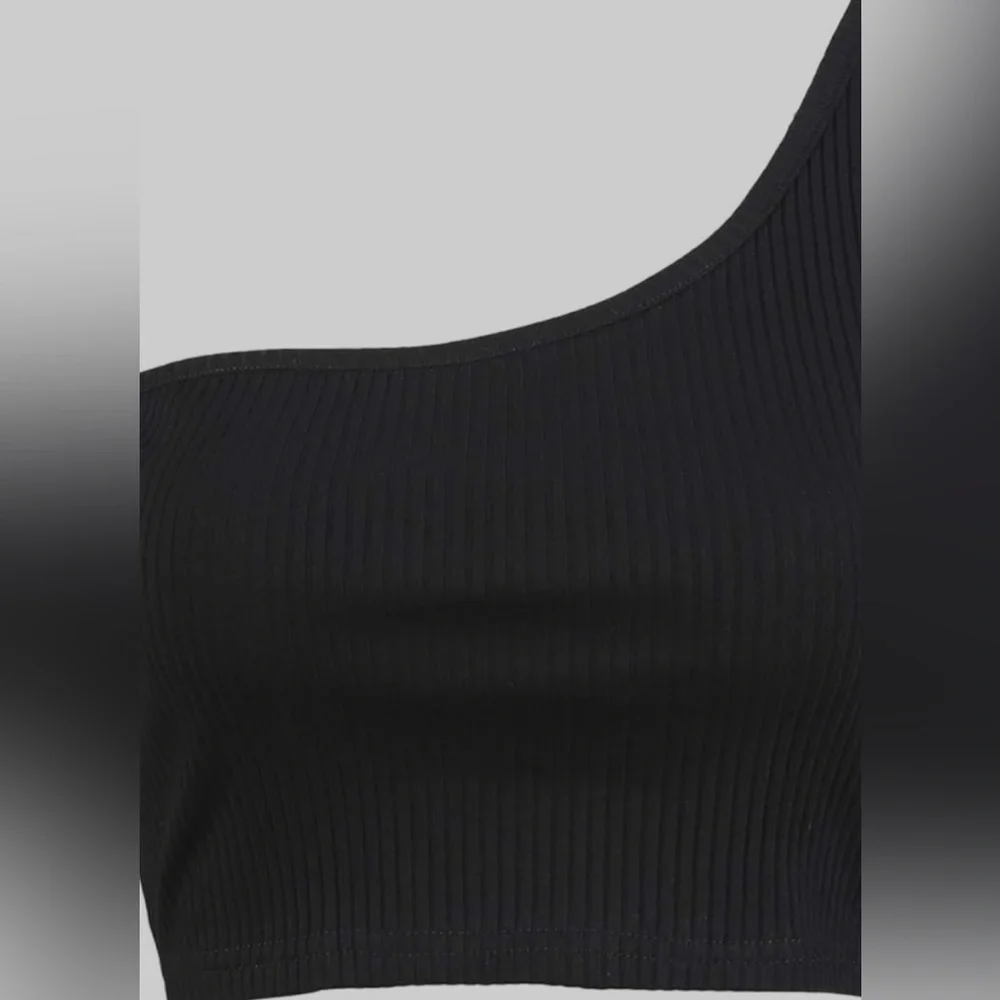 NWOT Minclouse Women's One Shoulder Sleeveless Crop Tops Summer Tank Tees - Picture 5 of 9